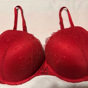 Victoria's Secret Bombshell Plunge Red 36D Push Up Bra